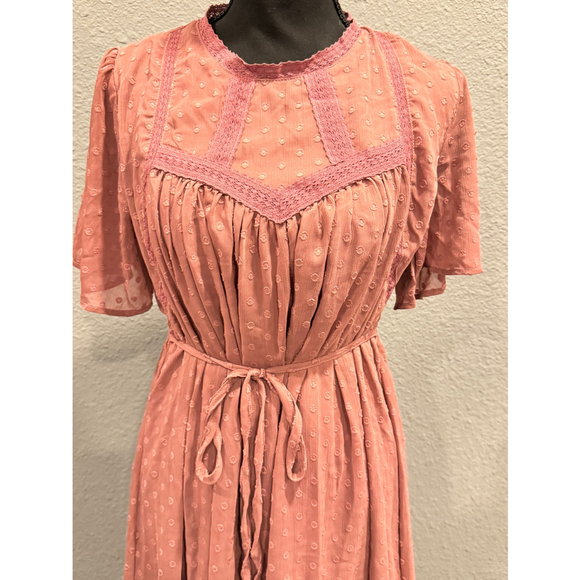 Umgee Women's Tiered Babydoll Dress Pink - Picture 5 of 7